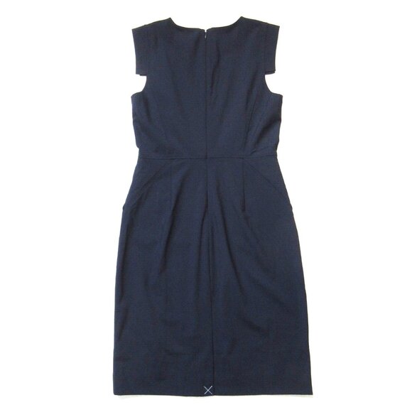 NWT J.Crew 365 Resume Sheath in Navy Blue Italian Stretch Wool Dress 4 $188 - Picture 5 of 5